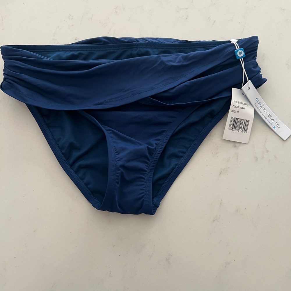 Bleu rod beattie Hipster Bikini Bottom with Draped Waist